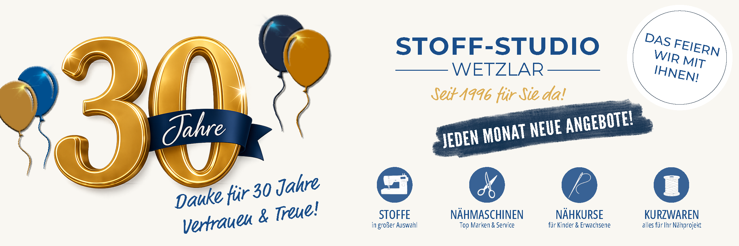 Jubiläum 2026 Website 30 Jahre 30 Jahre Stoff Studio Wetzlar